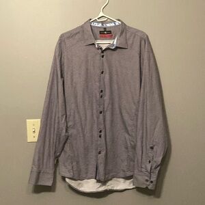 Stone Rose black with white speck button down tapered dress shirt.